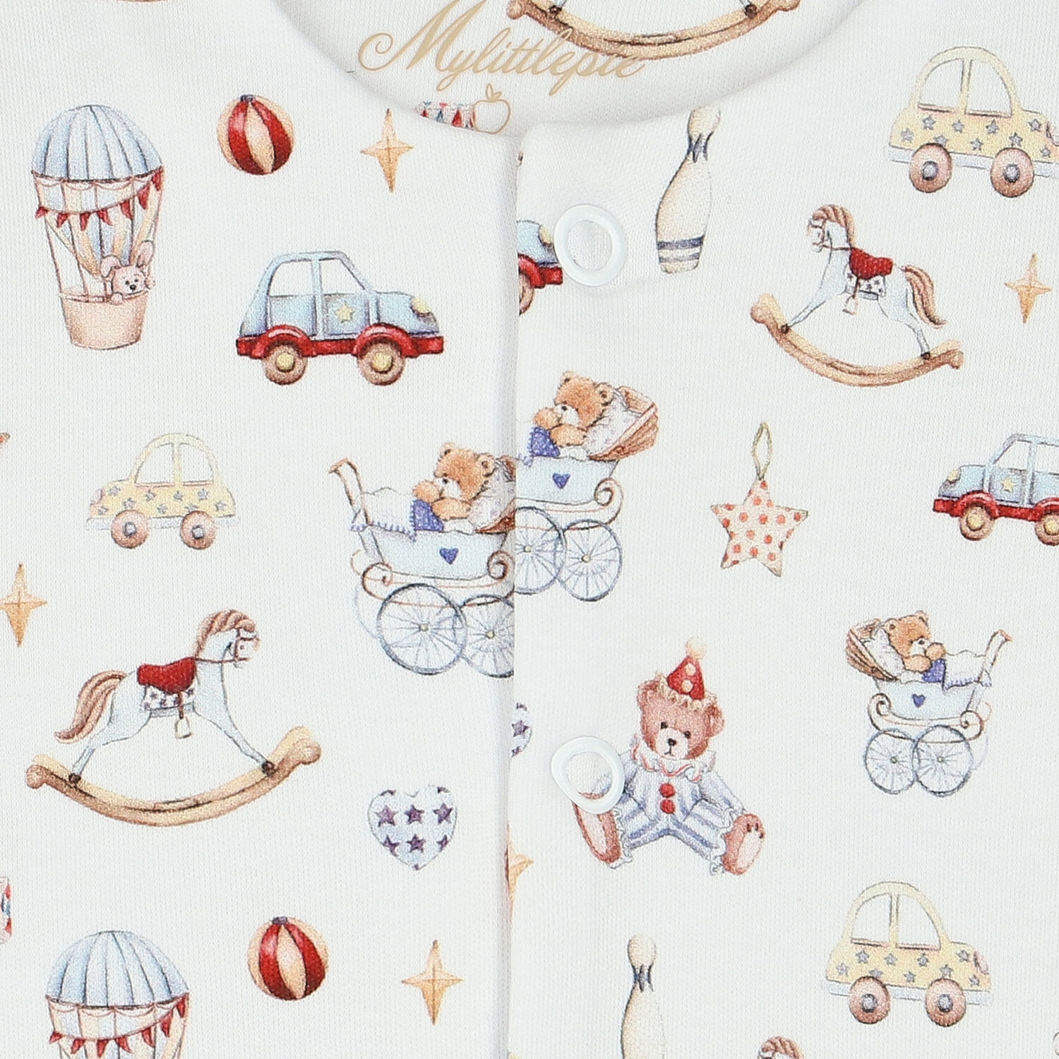 Baby Boys White Toys Romper, 1, hi-res image number null